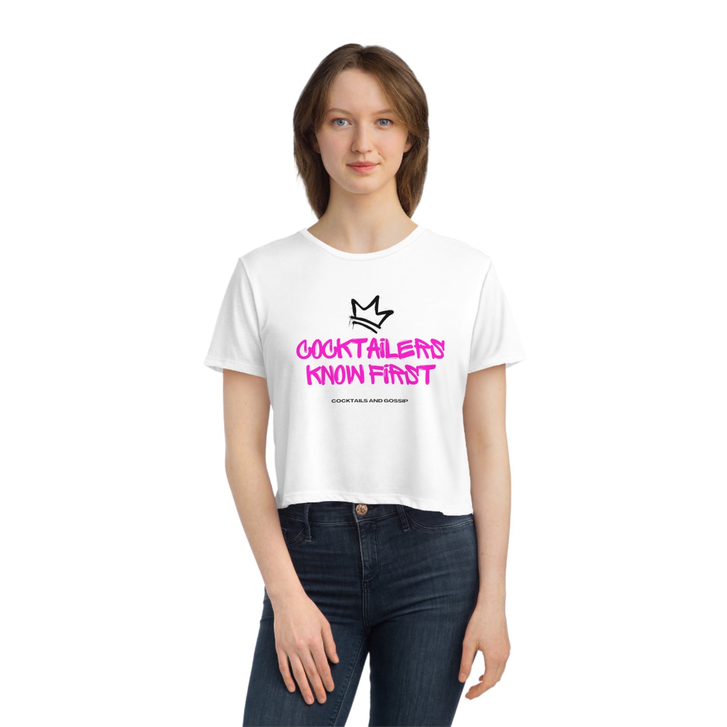 Flowy Cropped T | Cocktailers Know First | Graffiti