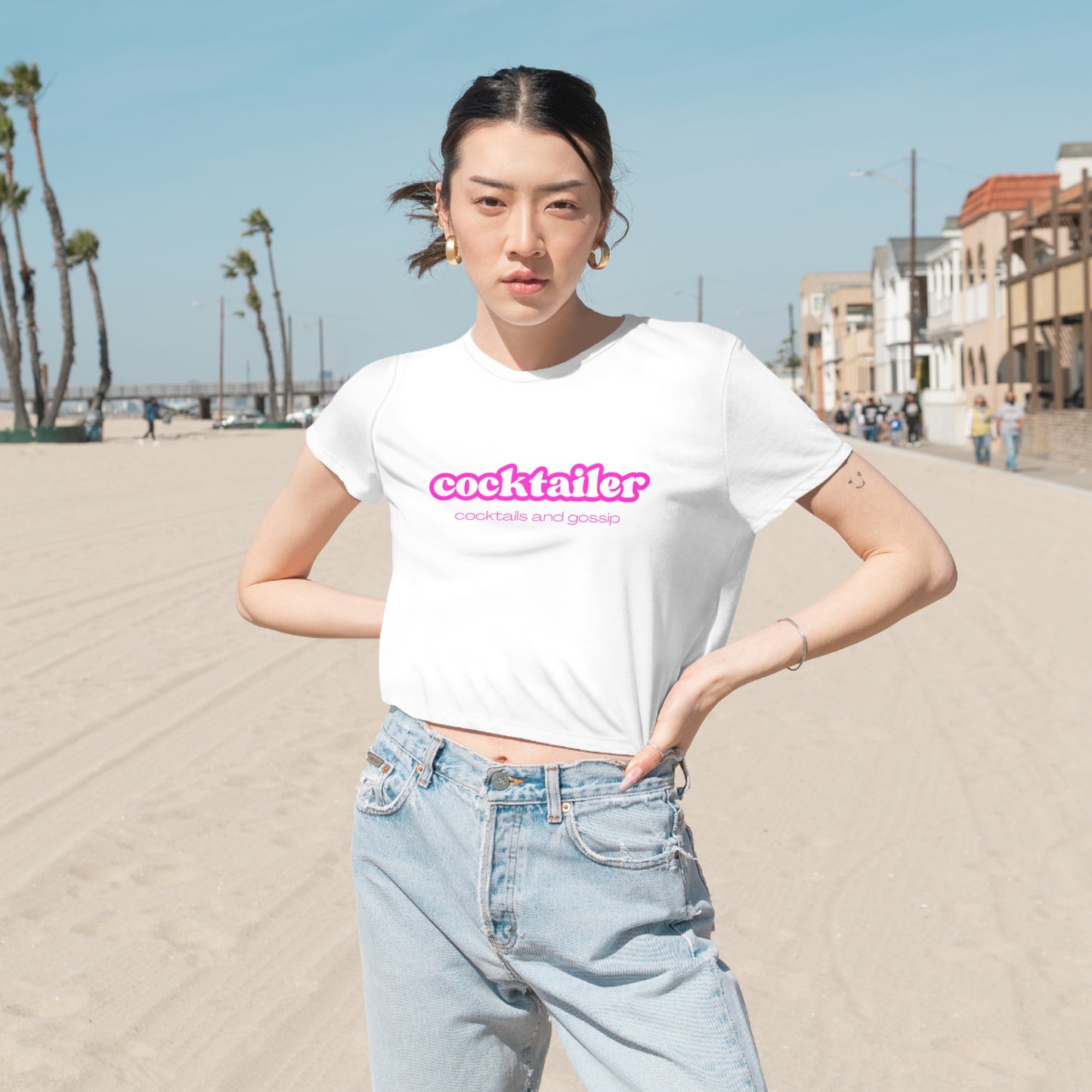 Flowy Cropped T | Cocktailer | Retro